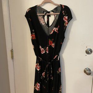 Black floral romper
